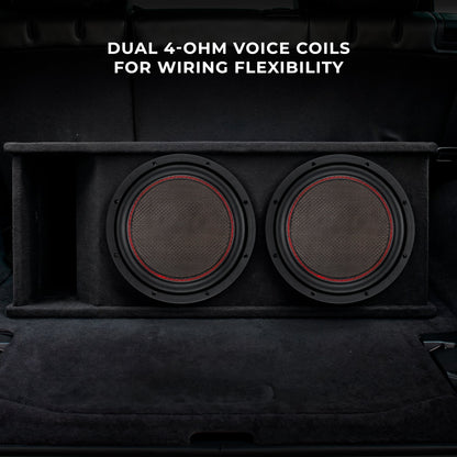 GEN-X 10" Subwoofer with Carbon Fiber Dust Cap | 600W RMS Dual 4-Ohm Voice Coils