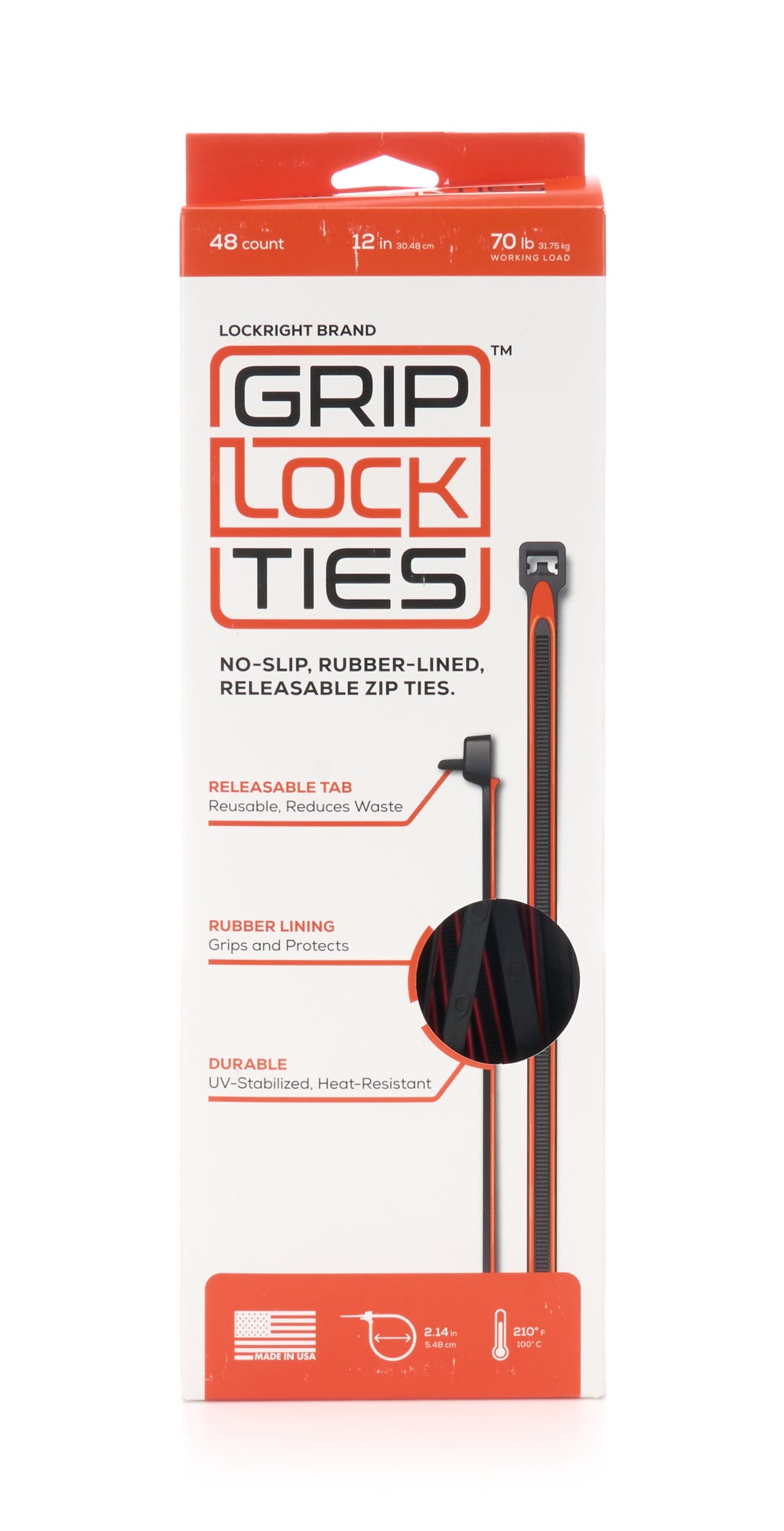 G12-BKRD-X48 GRIP LOCK TIES