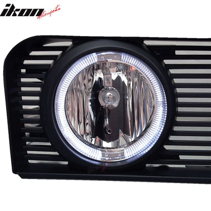 2005-2009 Ford Mustang Black Mesh Front Upper Grille Halo Fog Lights