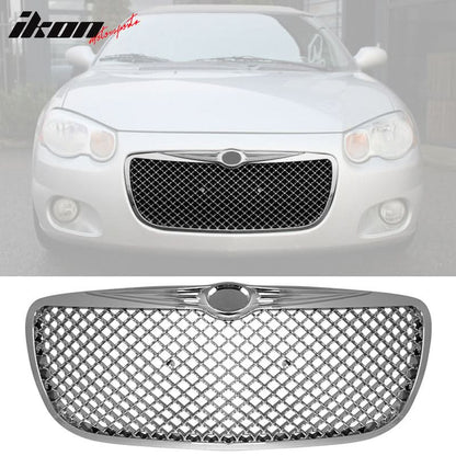 2004-2006 Chrysler Sebring Mesh Chrome Front Bumper Hood Grille ABS