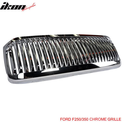 1999-2004Â Ford F250 F350 Excursion Vertical Hood Grill Grille Chrome