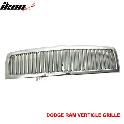 1994-2002 Dodge Ram 1500 2500 3500 Chrome Vertical Grille Unpainted