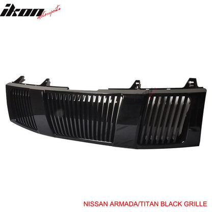 2004-2007Â Nissan Titan Front Hood Grille Vertical Style Black ABS