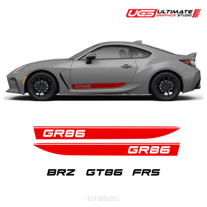 GR86 Side Decal Set With Accent Fits all models
