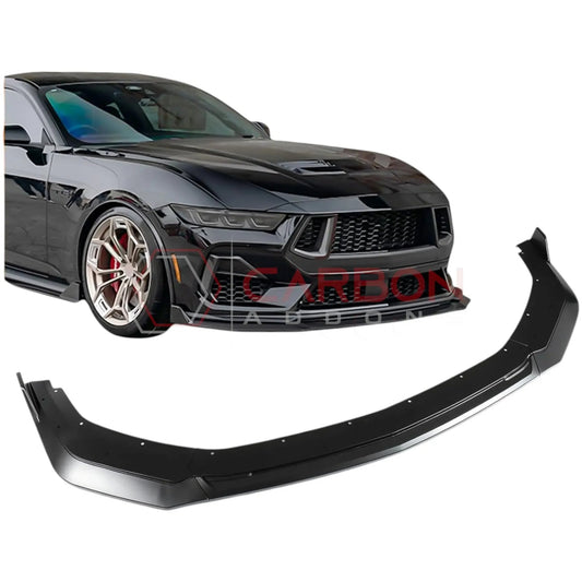 Front Lip Splitter Extensions for 2024+ Ford Mustang GT, EcoBoost & Dark Horse (3-Piece ABS Set)