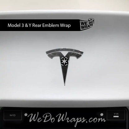 Space Gear Tesla Emblem Decals (Front + Back) | Model Y
