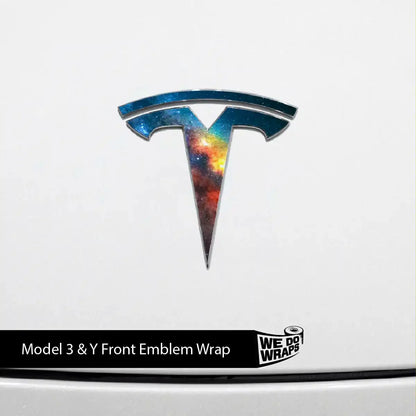 Galaxy Tesla Emblem Decals (Front + Back) | Model Y