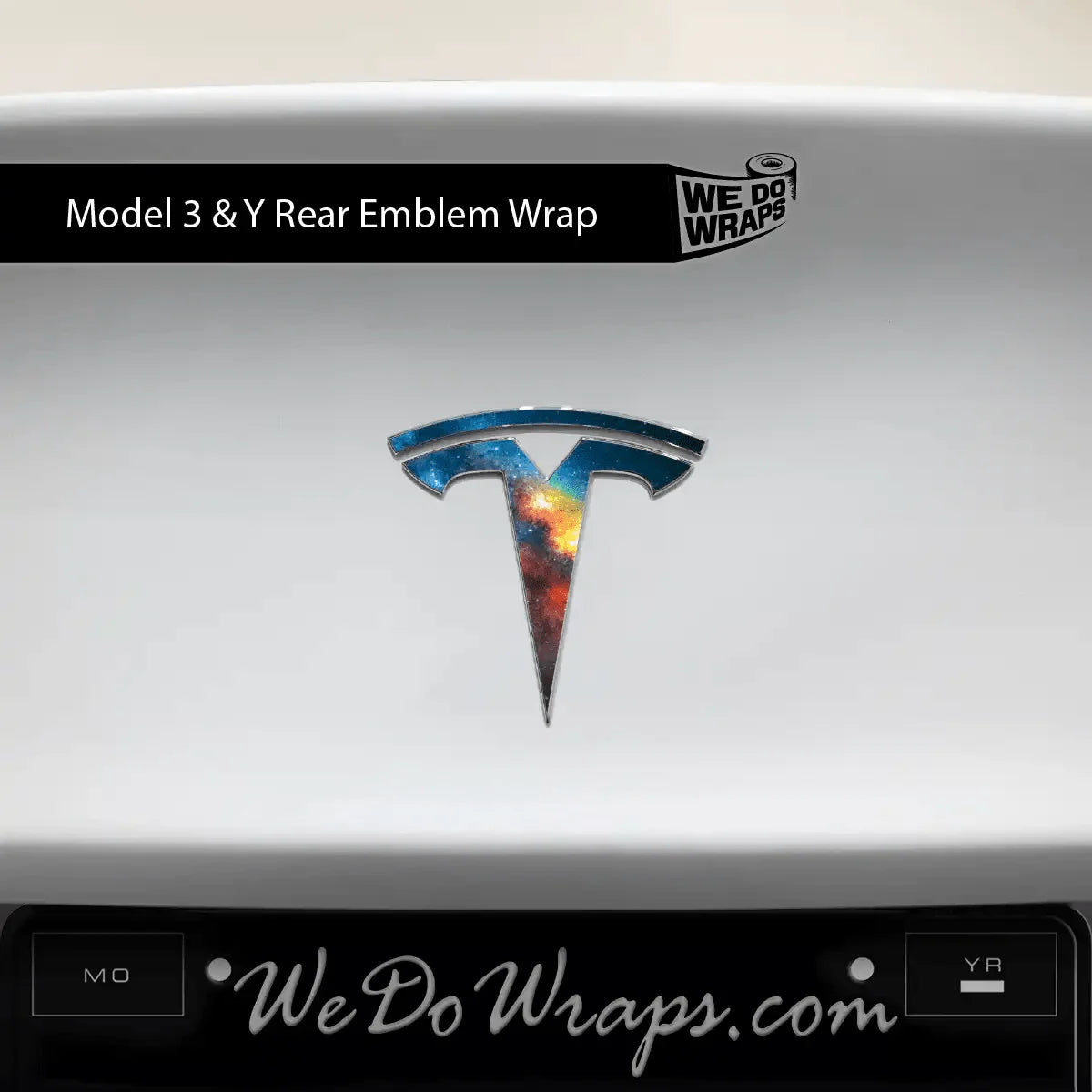 Galaxy Tesla Emblem Decals (Front + Back) | Model 3