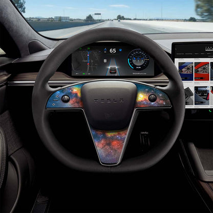 Galaxy Tesla Steering Wheel Trim Decal Kit (3pcs) | Model S ’21-26