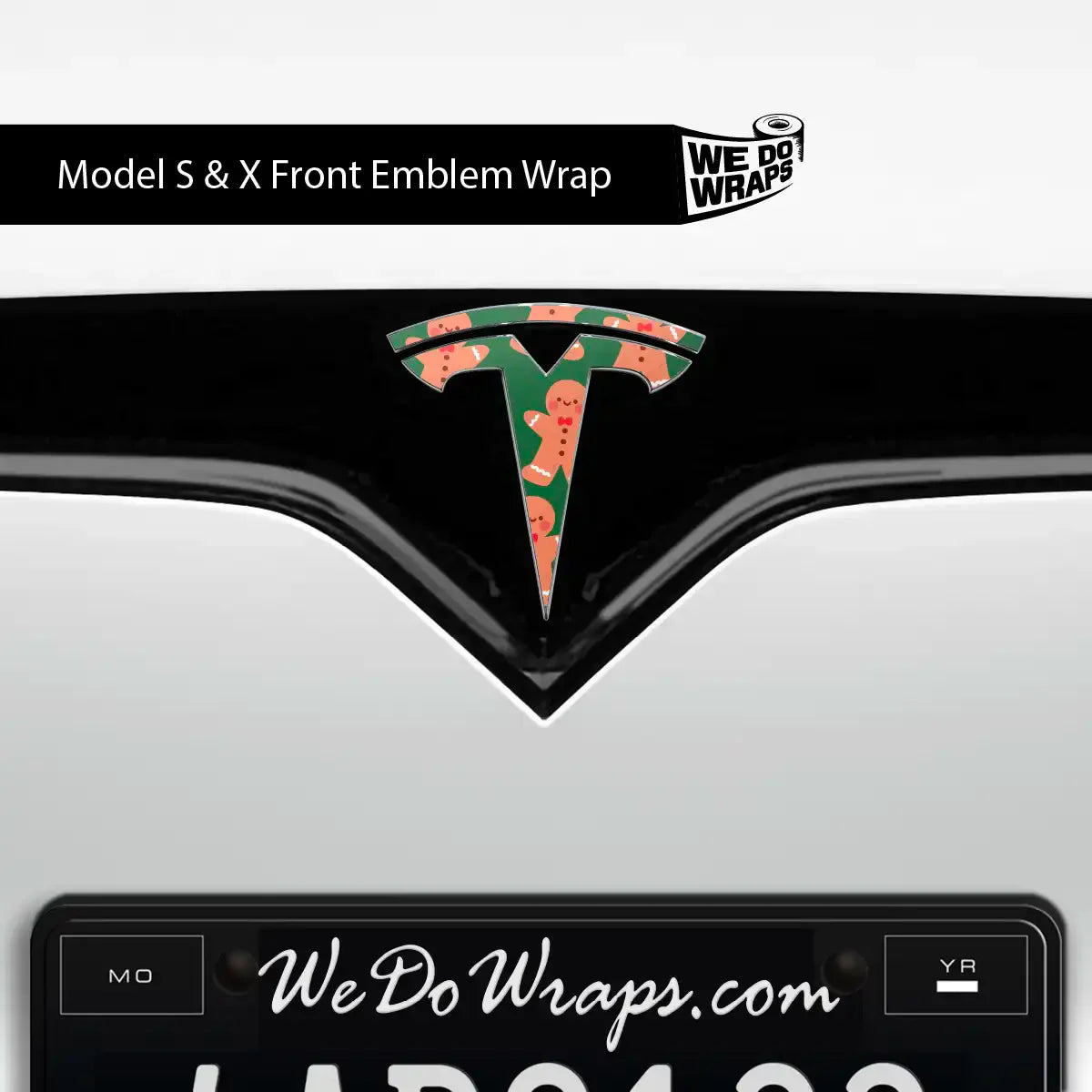 Gingerbread Tesla Emblem Decals (Front + Back Emblem Decals) | Model X