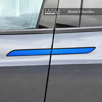 3M Gloss Fire Blue Tesla Door Handle Decals (4pcs)