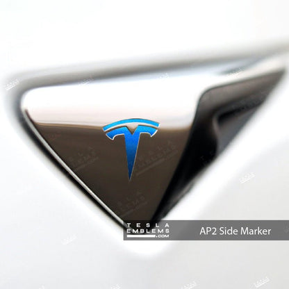 3M Gloss Fire Blue Tesla Autopilot Camera Side Marker Decals (2pcs)