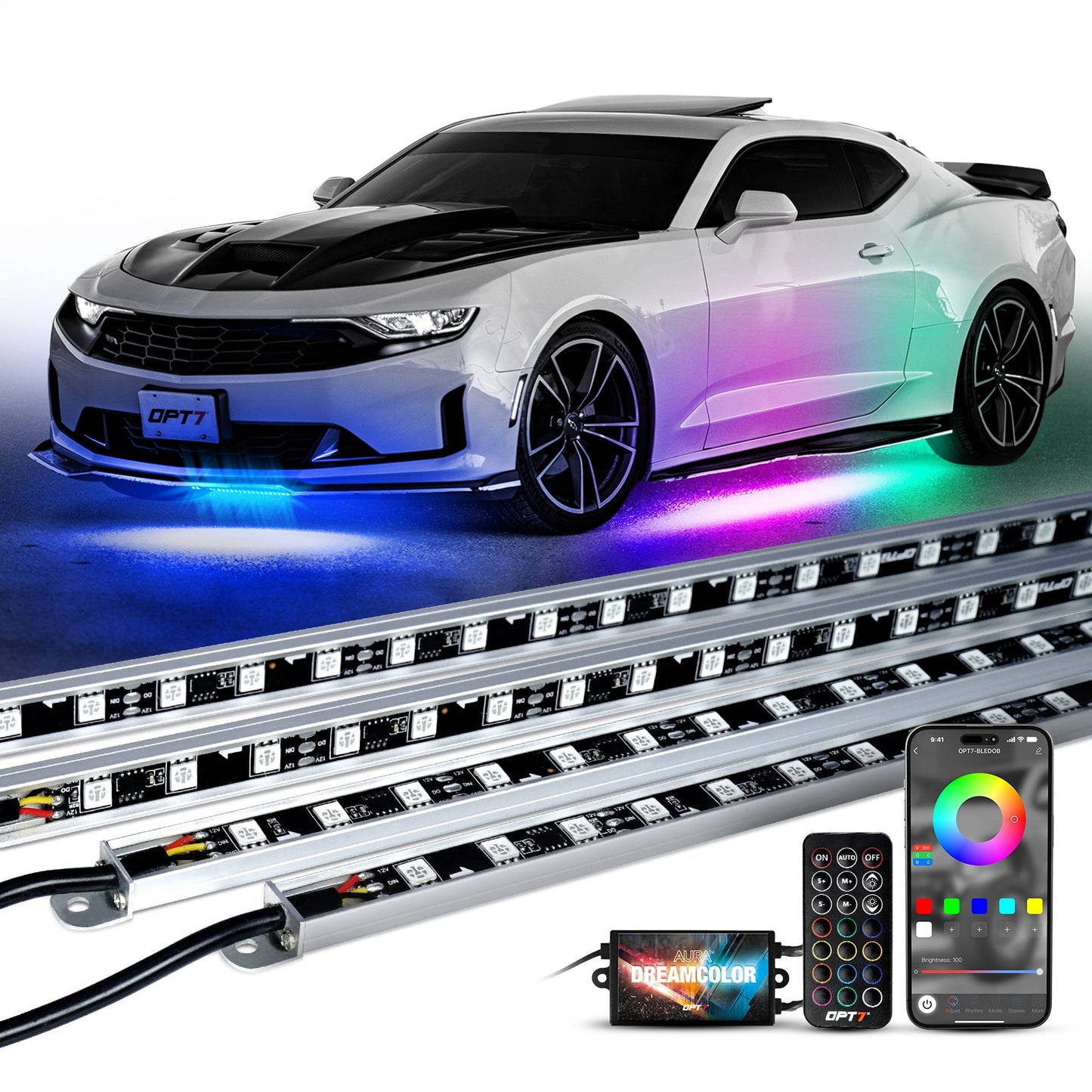 AURA LED Aluminum Underglow DreamColor Lighting Kit w-Remote
