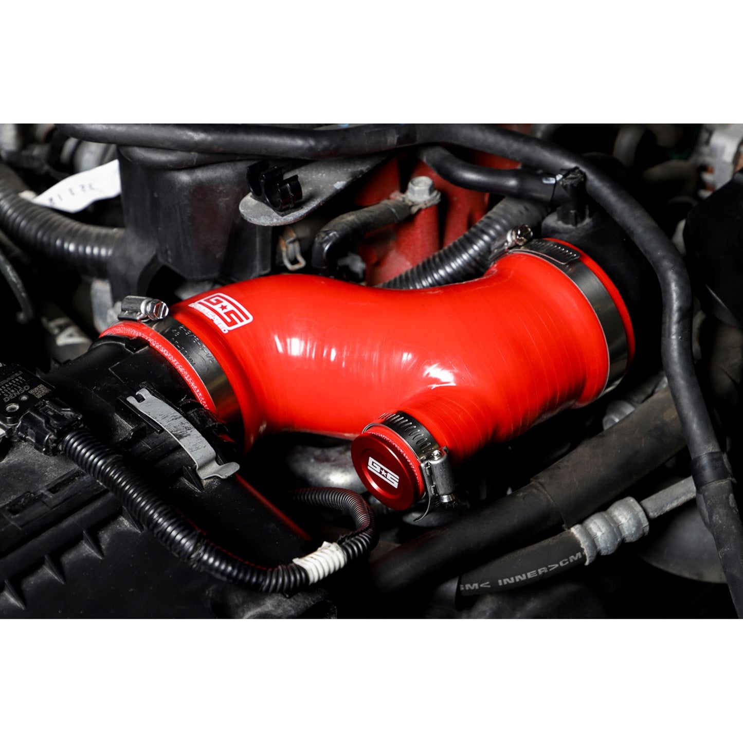 GrimmSpeed Post-MAF Hose Kit - Red - 2015-17 Subaru STI w/ OEM Sounds Generator Tube GRM125014