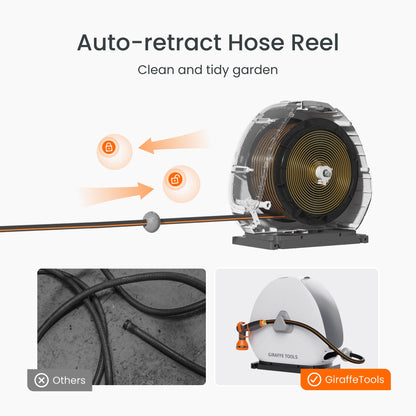 Ground-Mounted Retractable Hose Reel 82ft-130ft