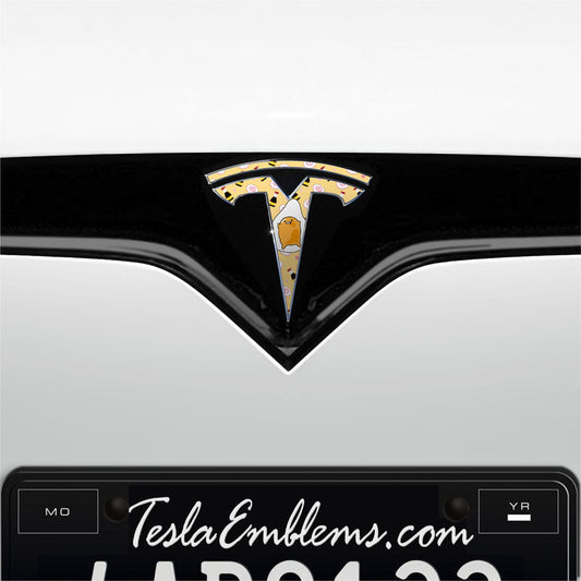 Gudetama Tesla Emblem Decals (Front + Back) | Model X