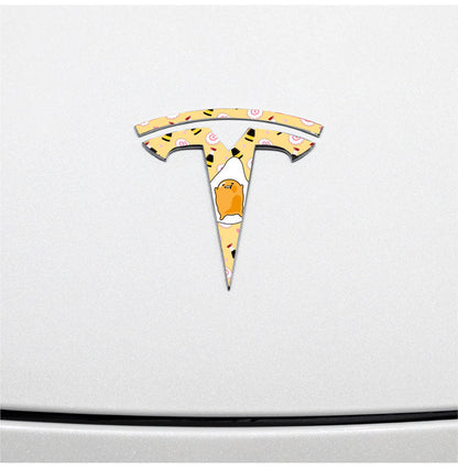 Gudetama Tesla Emblem Decals (Front + Back) | Model 3