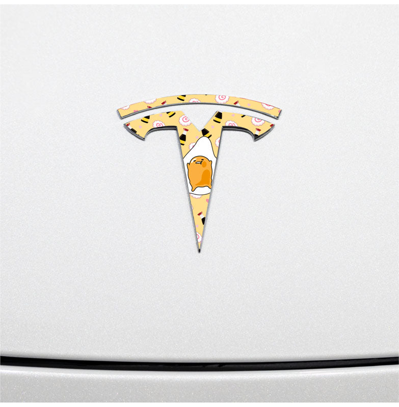 Gudetama Tesla Emblem Decals (Front + Back) | Model Y