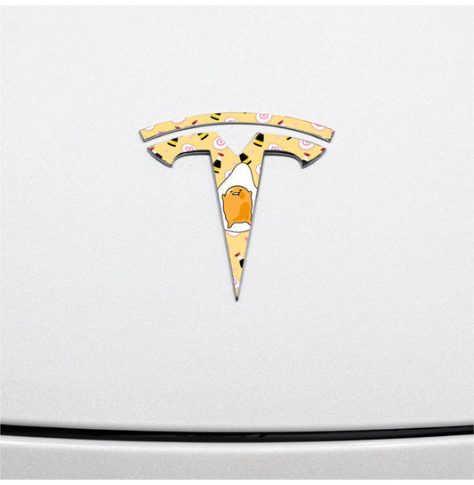 Gudetama Tesla Emblem Decals (Front + Back) | Model Y