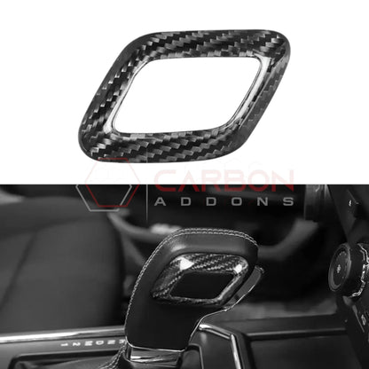 Shift Knob Chrome Trim Delete Carbon Fiber Cover For F150 2015-2020