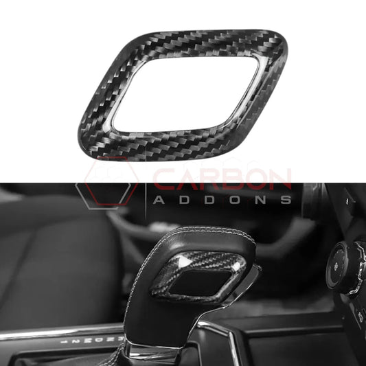 Shift Knob Chrome Trim Delete Carbon Fiber Cover For F150 2015-2020