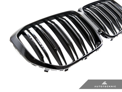 AutoTecknic Dual-Slats Gloss Black Front Grille - BMW G05 X5 Pre-LCI