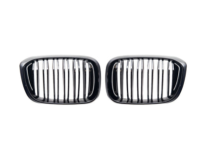 AutoTecknic Dual-Slats Gloss Black Front Grille Set - BMW G01 X3 | G02 X4 Pre-LCI