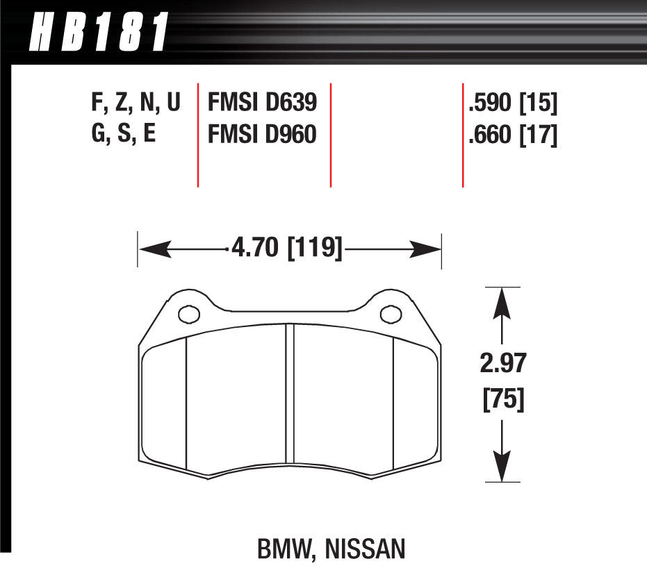 HB181F.660 HAWK BRAKE