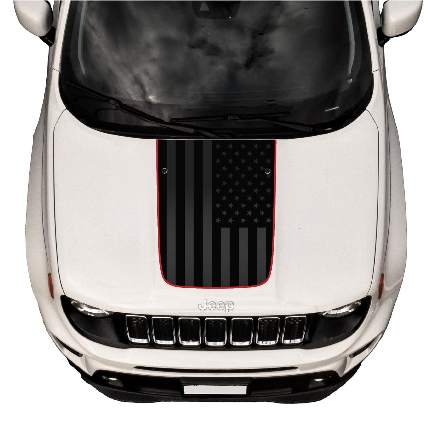 Hood Graphic | Black Flag - fits Jeep Renegade BU 2015-2024