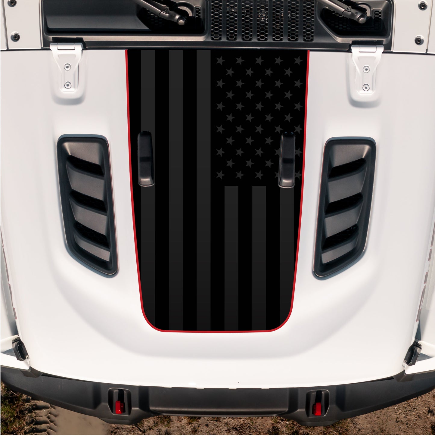 Hood Graphic for RUBICON | Black Flag - fits Wrangler JL & Gladiator JT