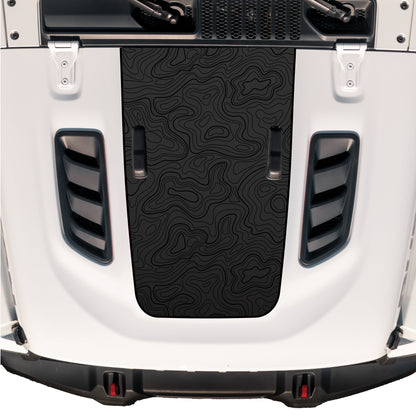 Hood Graphic for RUBICON | Black Topo - fits Wrangler JL & Gladiator JT