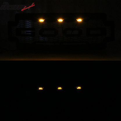 2017-2019 F-250 F-350 R Style Front Bumper Hood Grille Matte Black
