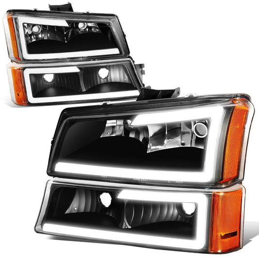 03-07 Chevrolet Silverado / 03-06 Avalanche LED DRL Headlights Black
