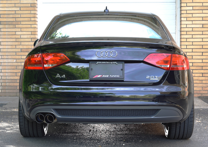 AWE Tuning Touring Edition Exhaust for B8 A4 2.0T - Single Side, Diamond Black Tips 3015-23010