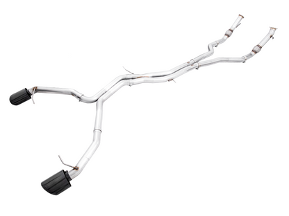 AWE Tuning Track Edition Exhaust for Audi B9 RS 5 - Resonated for Performance Catalysts - Diamond Black RS-style Tips 3015-33110