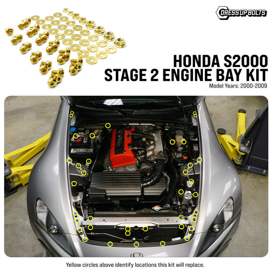 Stage 2 Titanium Hardware Engine Bay Kit - Honda S2000 (2000-2009)