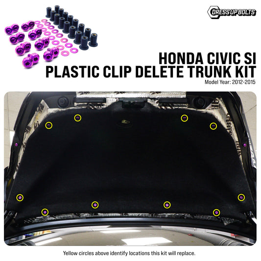 Titanium Hardware Plastic Clip Delete Trunk Kit - Honda Civic Si (2012-2015)