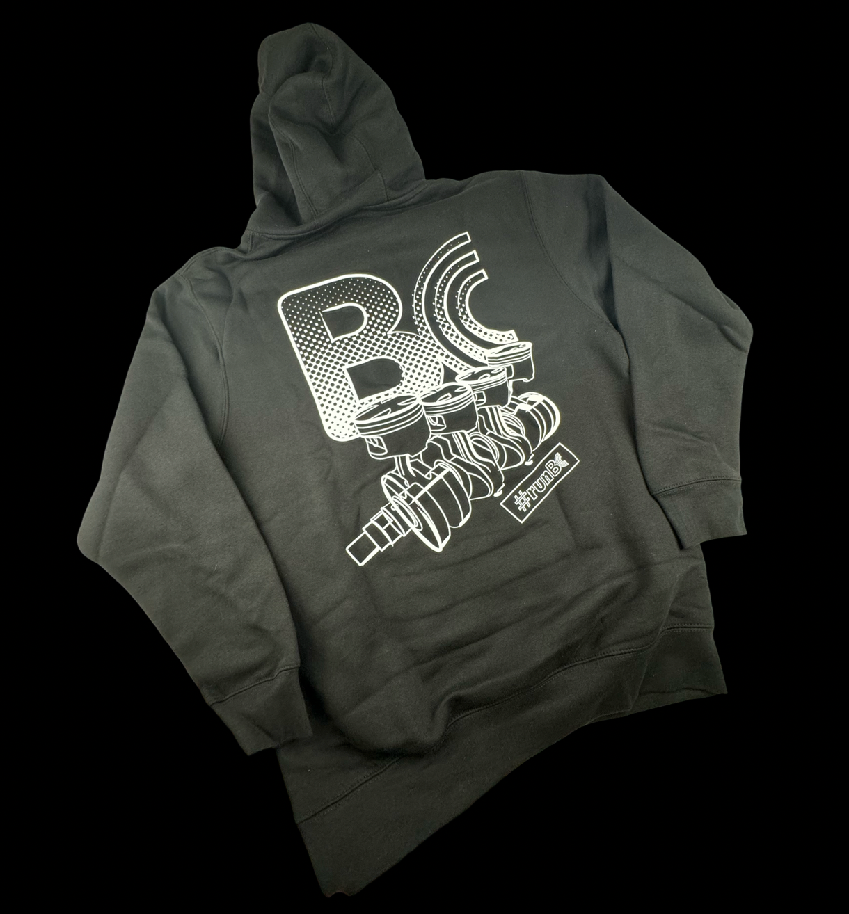 BC BRIAN CROWER BC8956-L - BC Black Hoodie 4cyl (Large)