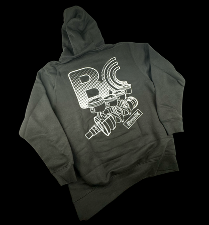 BC BRIAN CROWER BC8956-L - BC Black Hoodie 4cyl (Large)