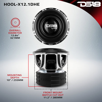 HOOLIGAN X 12" High Excursion Subwoofer 4000 Watts Rms 4" DVC 1-Ohm