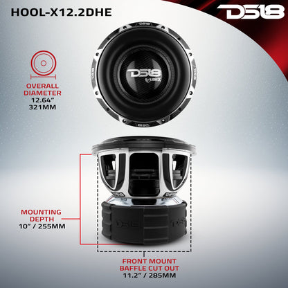 HOOLIGAN X 12" High Excursion Subwoofer 4000 Watts Rms 4" DVC 2-Ohm