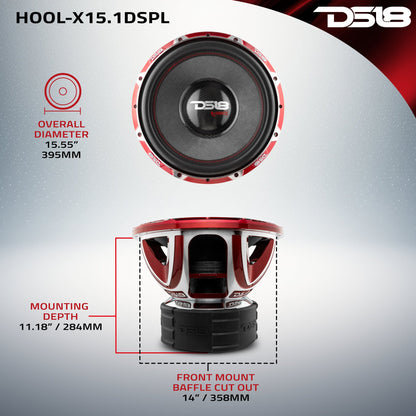 HOOLIGAN X 15" SPL Subwoofer 4000 Watts Rms 4" DVC 1-Ohm