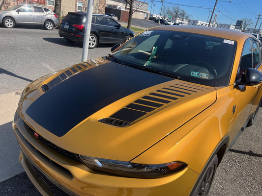 Hood Strobe Stripes And Center Decal Cover for 2023-2024 Dodge Hornet
