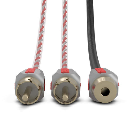 Level 3 RCA 100% Copper OFC Y Connector  2 FEMALE to 1 MALE - BLACK - RED