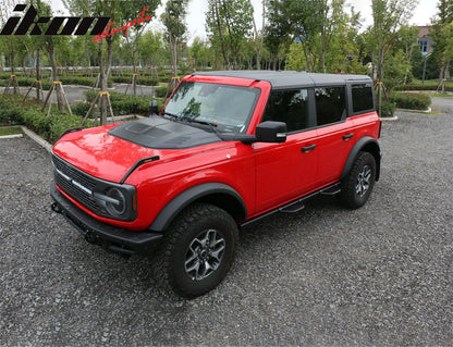 2021-2025 Ford Bronco Sanded Black Front Hood Bonnet Cover Trim ABS