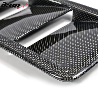 Universal Fitment Air Flow Hood Vent Scoop Bonnet Cover 2PC 20x5in CF