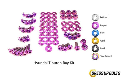 Hyundai Tiburon (2003-2008) Titanium Dress Up Bolts Engine Bay Kit - DressUpBolts.com