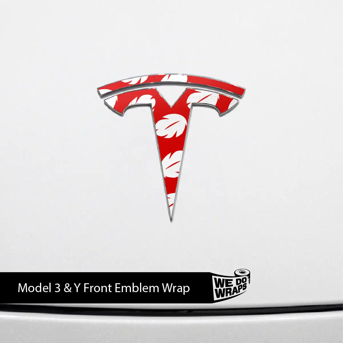 Hawaiian Tesla Emblem Decals (Front + Back) | Model Y