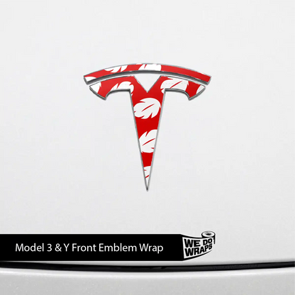 Hawaiian Tesla Emblem Decals (Front + Back) | Model Y