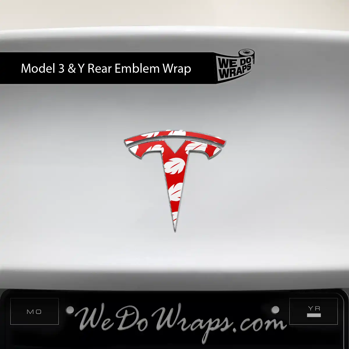 Hawaiian Tesla Emblem Decals (Front + Back) | Model 3
